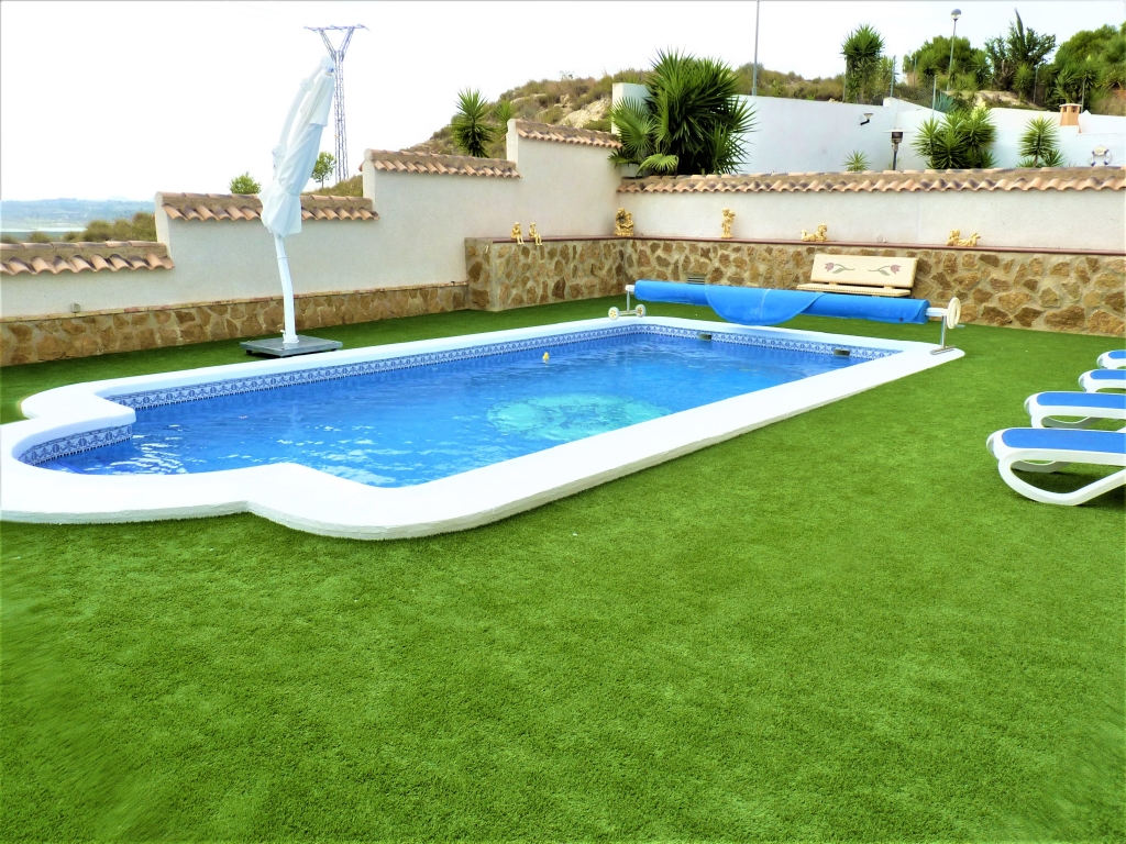 Artifical grassed pool area