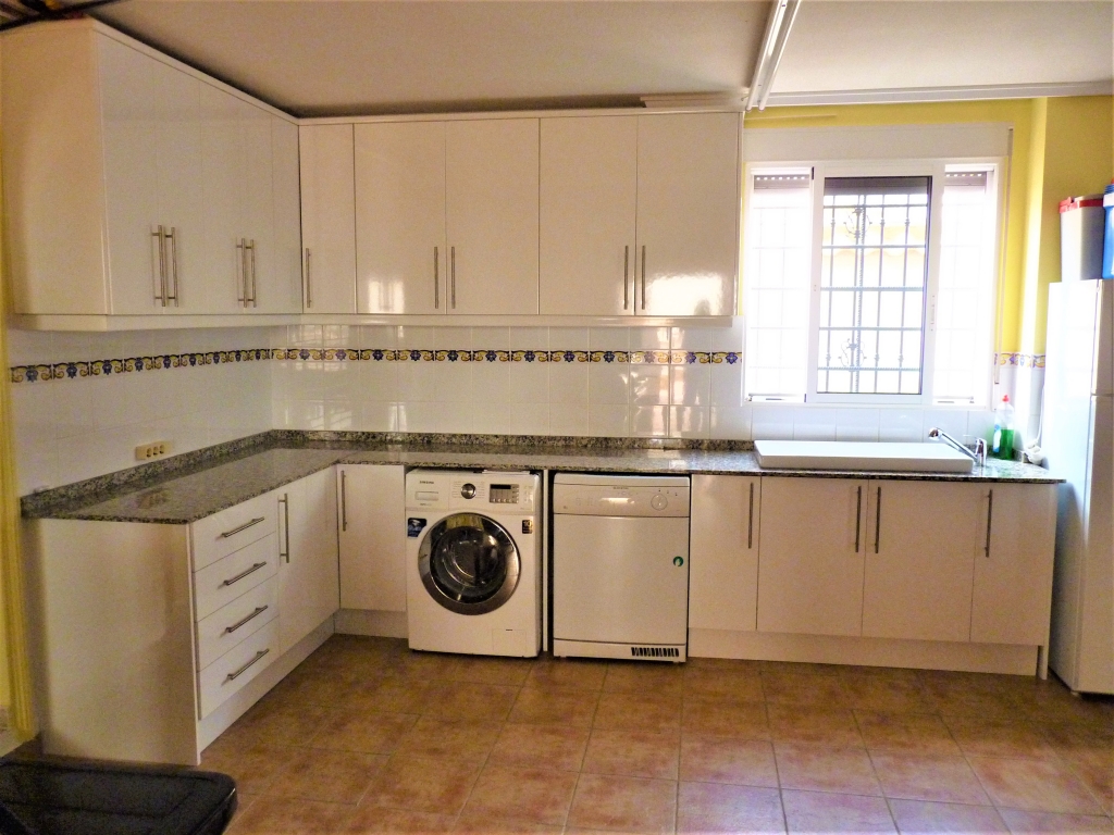 Kitchen area inside garage