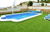 Artifical grassed pool area